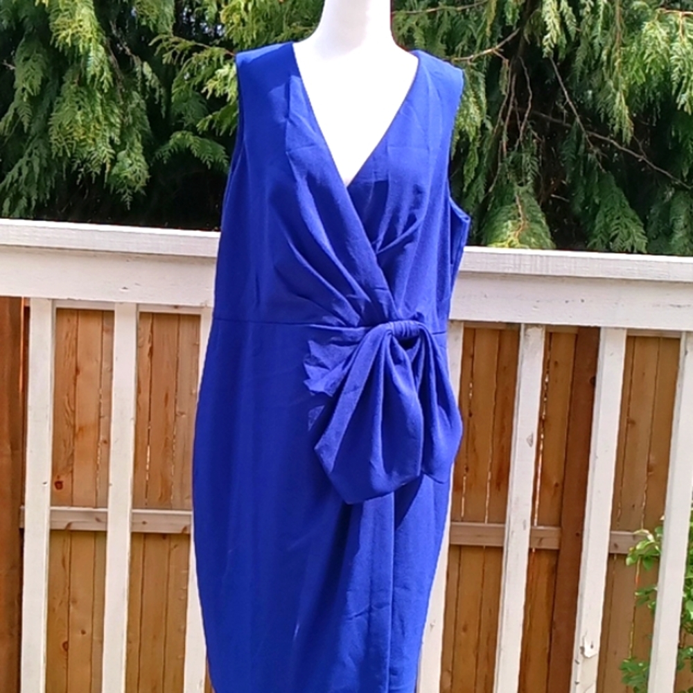 Eliza J faux wrap sleeveless dress size 14W